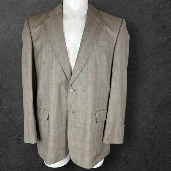 Stafford Other - Stafford Blazer Men’s 42R 100% Pure New Wool Classic Sport Coat Jacket Tan